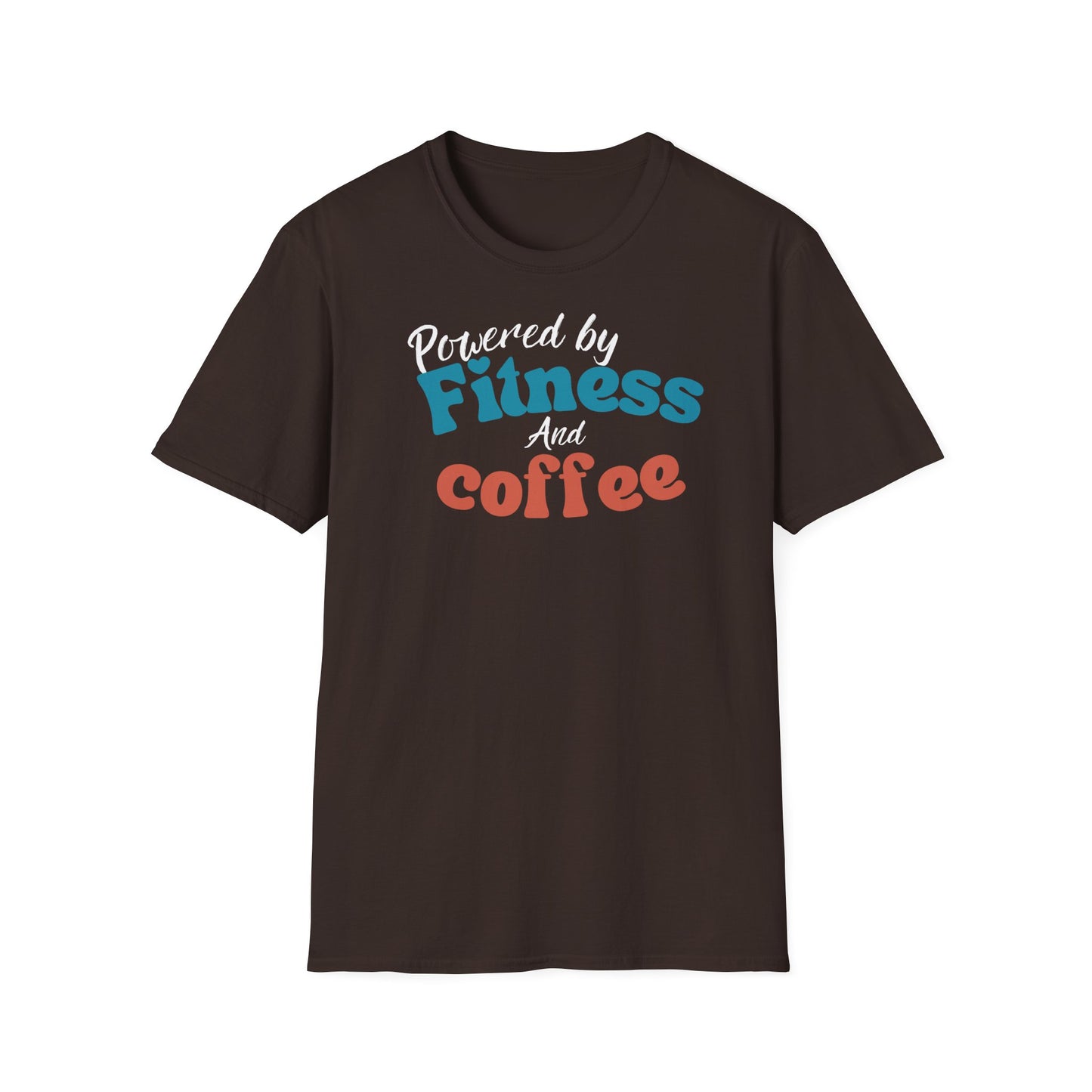 POWERED BY FITNESS AND COFFEE T-SHIRT