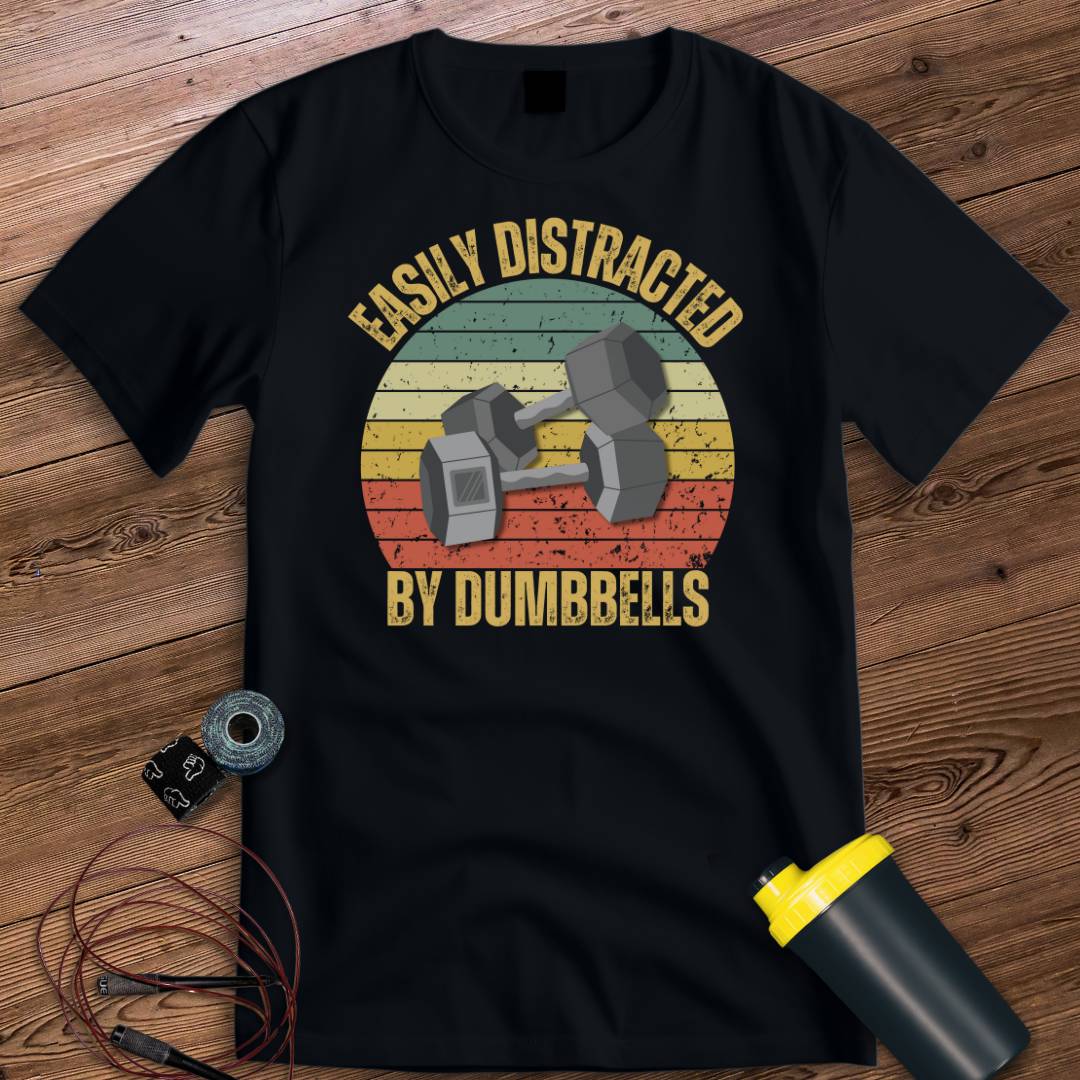 DISTRACTION BY DUMBBELLS T-SHIRT