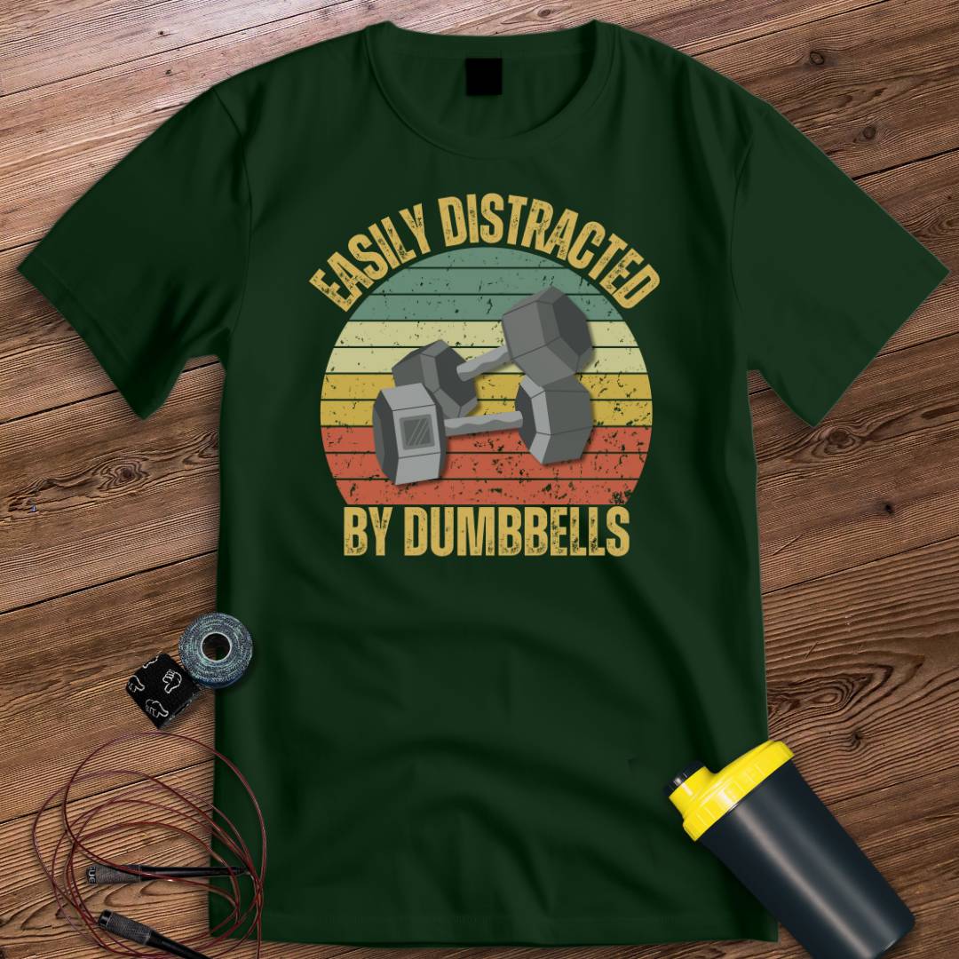 DISTRACTION BY DUMBBELLS T-SHIRT