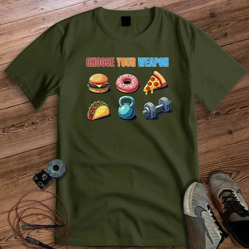 CHOOSE YOUR WEAPON T-SHIRT