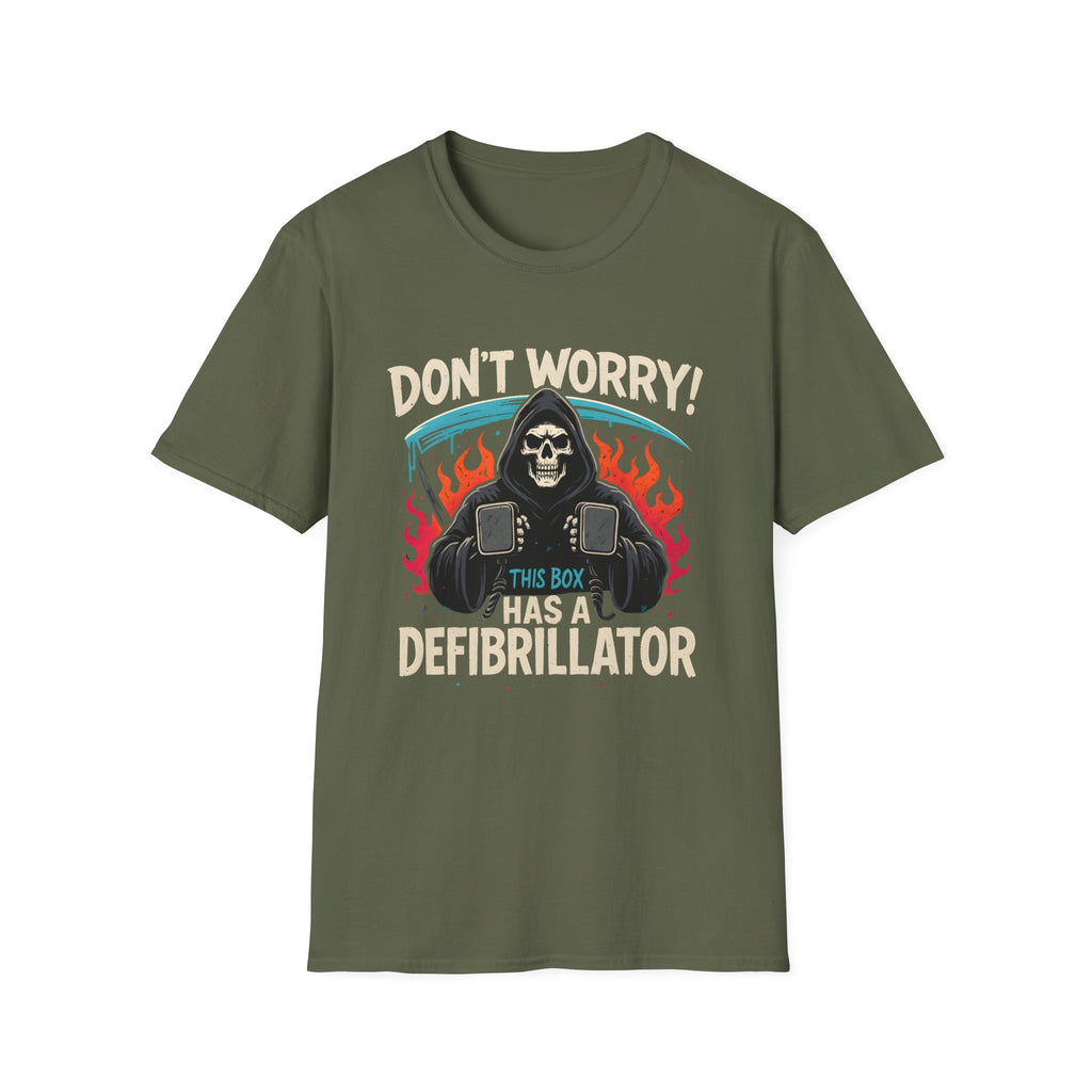 BOX HAS DEFIBRILLATOR T-SHIRT