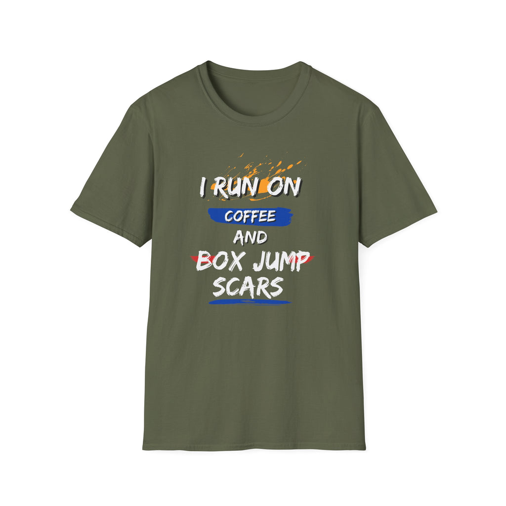 COFFEE AND BOX JUMP SCARS T-SHIRT