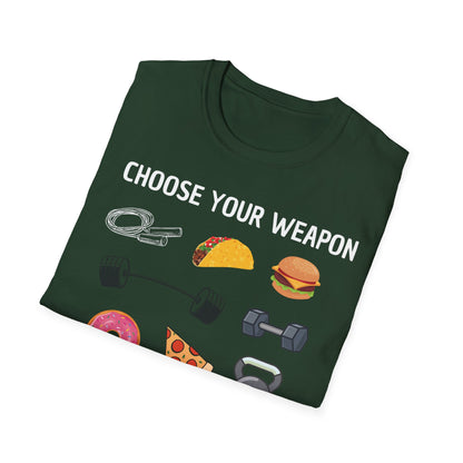 CHOOSE YOUR WEAPON T-SHIRT