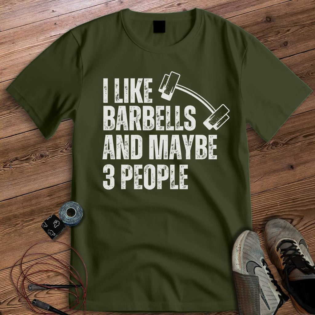 I LIKE BARBELLS T-SHIRT