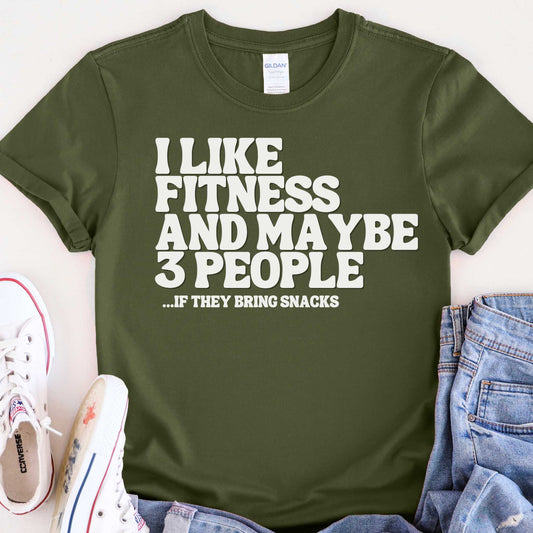 I LIKE FINESS AND SNACKS T-SHIRT