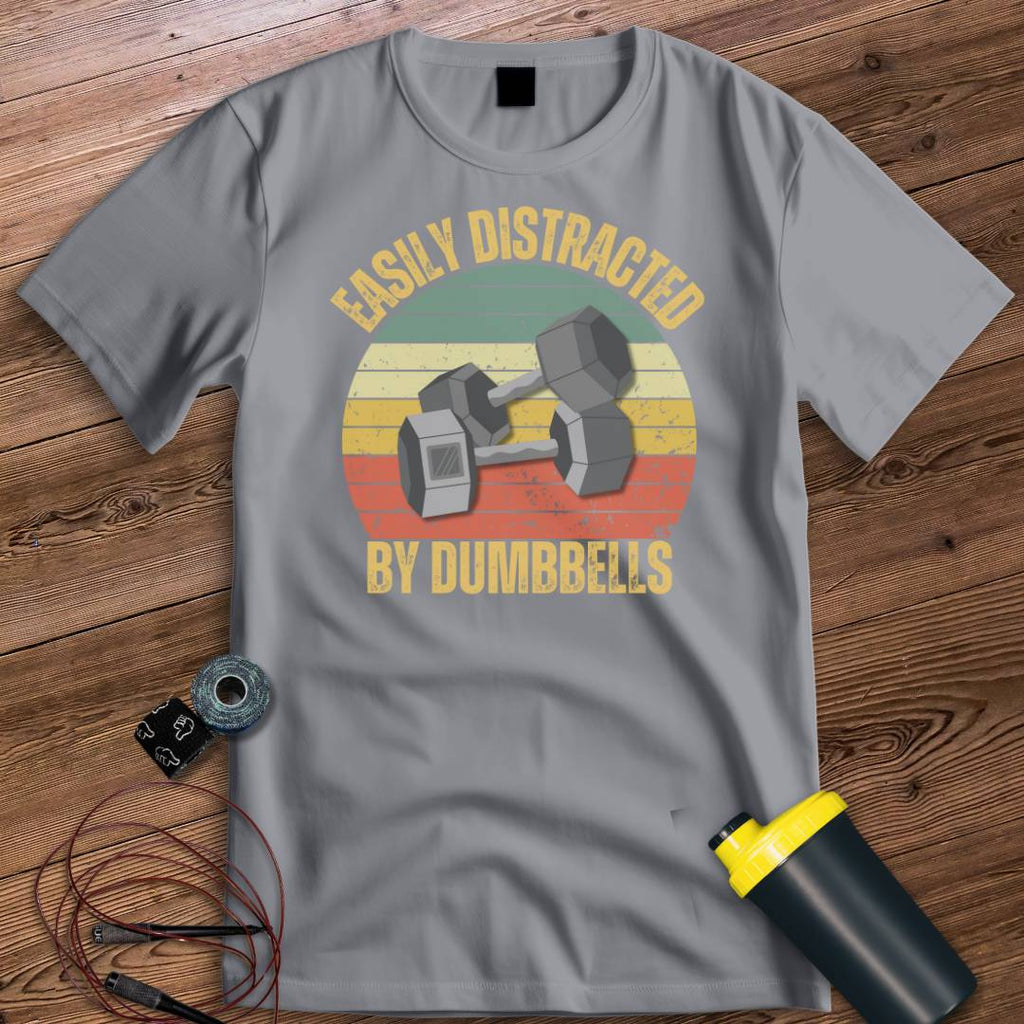 DISTRACTION BY DUMBBELLS T-SHIRT