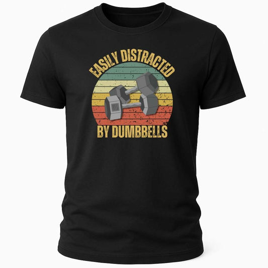 DISTRACTION BY DUMBBELLS T-SHIRT