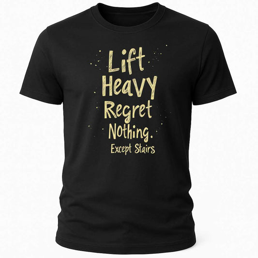 LIFT HEAVY REGRET NOTHING T-SHIRT